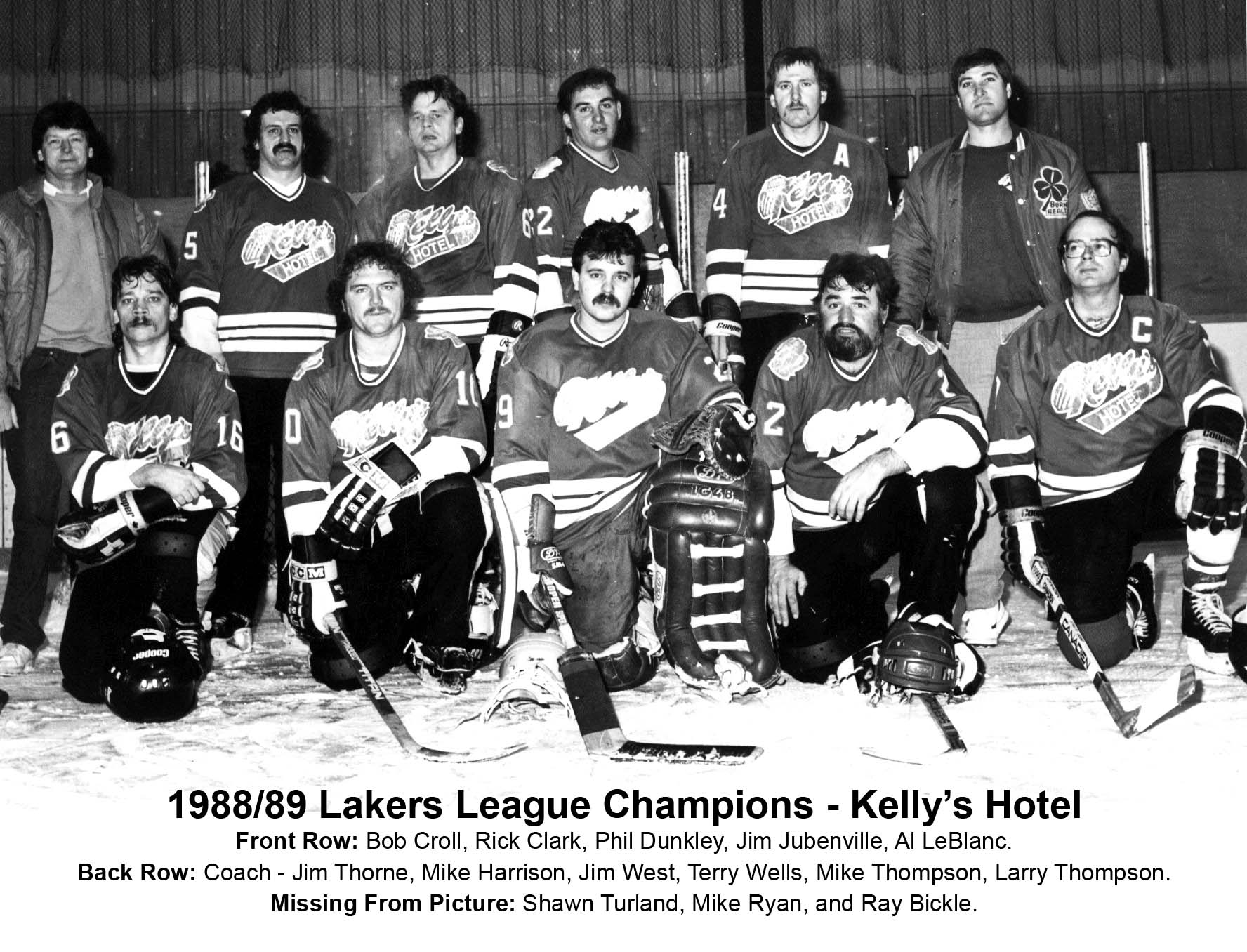 1988-89 Lakers League -Champs-Kellys Hotel