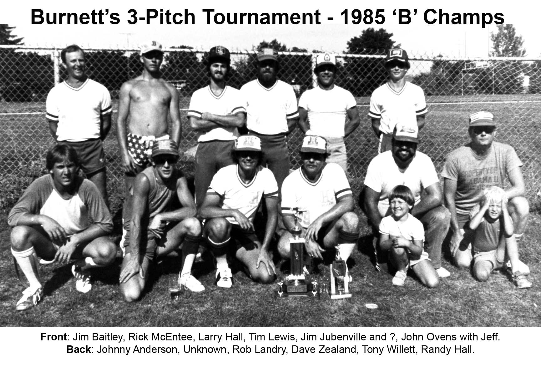 05JJ-1985 Burnett's 3-Pitch Tournament -B Champs
