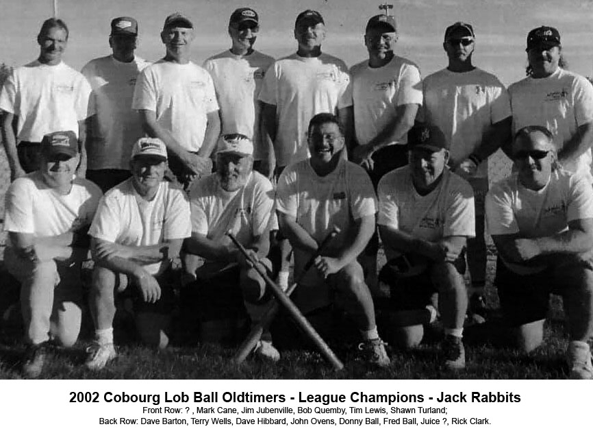 24JJ-2002 Cobourg Lob Ball Oldtimers -League Champs-Jack Rabbits