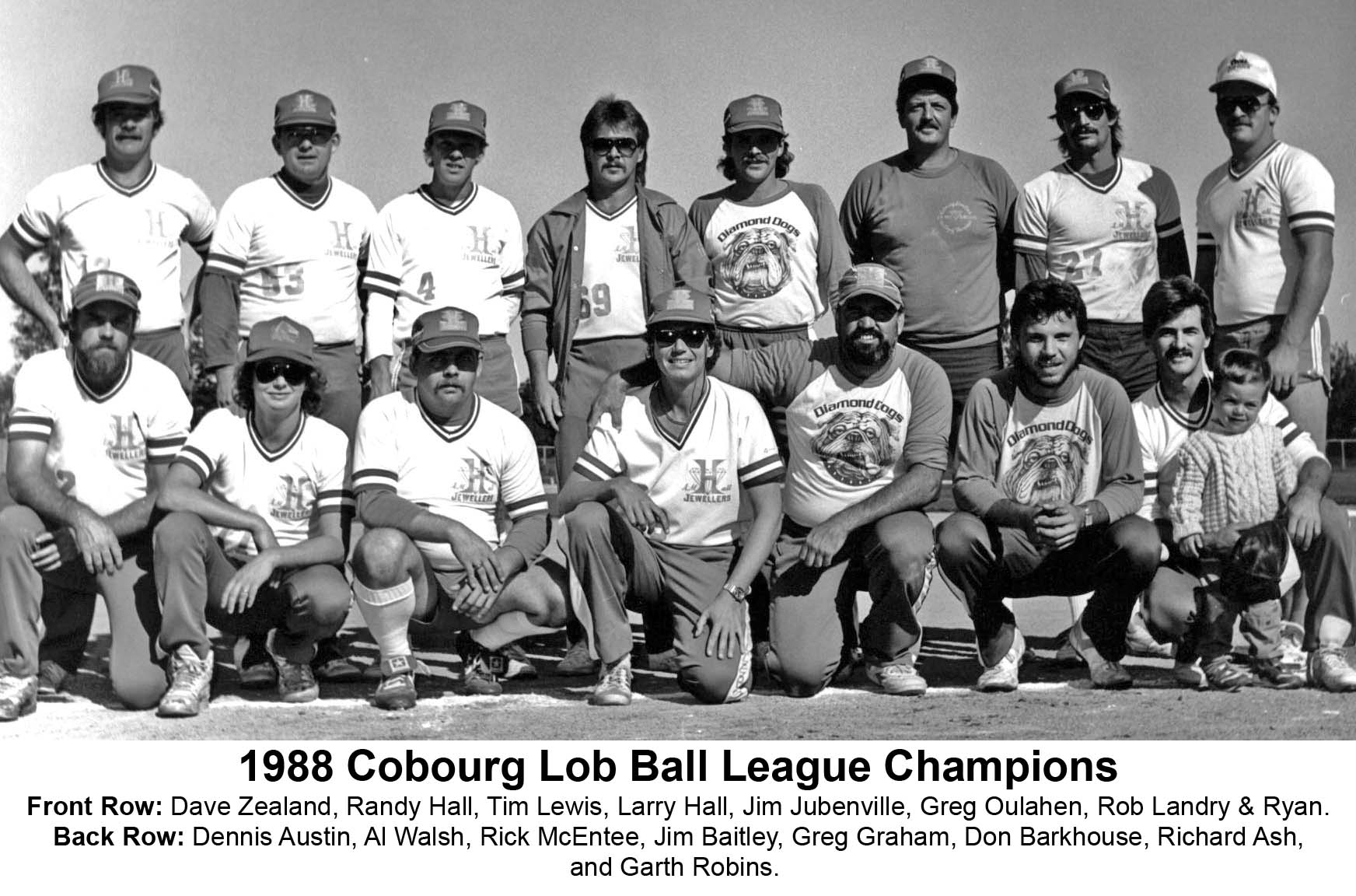 29JJ-1988 Cobourg Lob Ball League -Champs -Halls Diamond Dogs