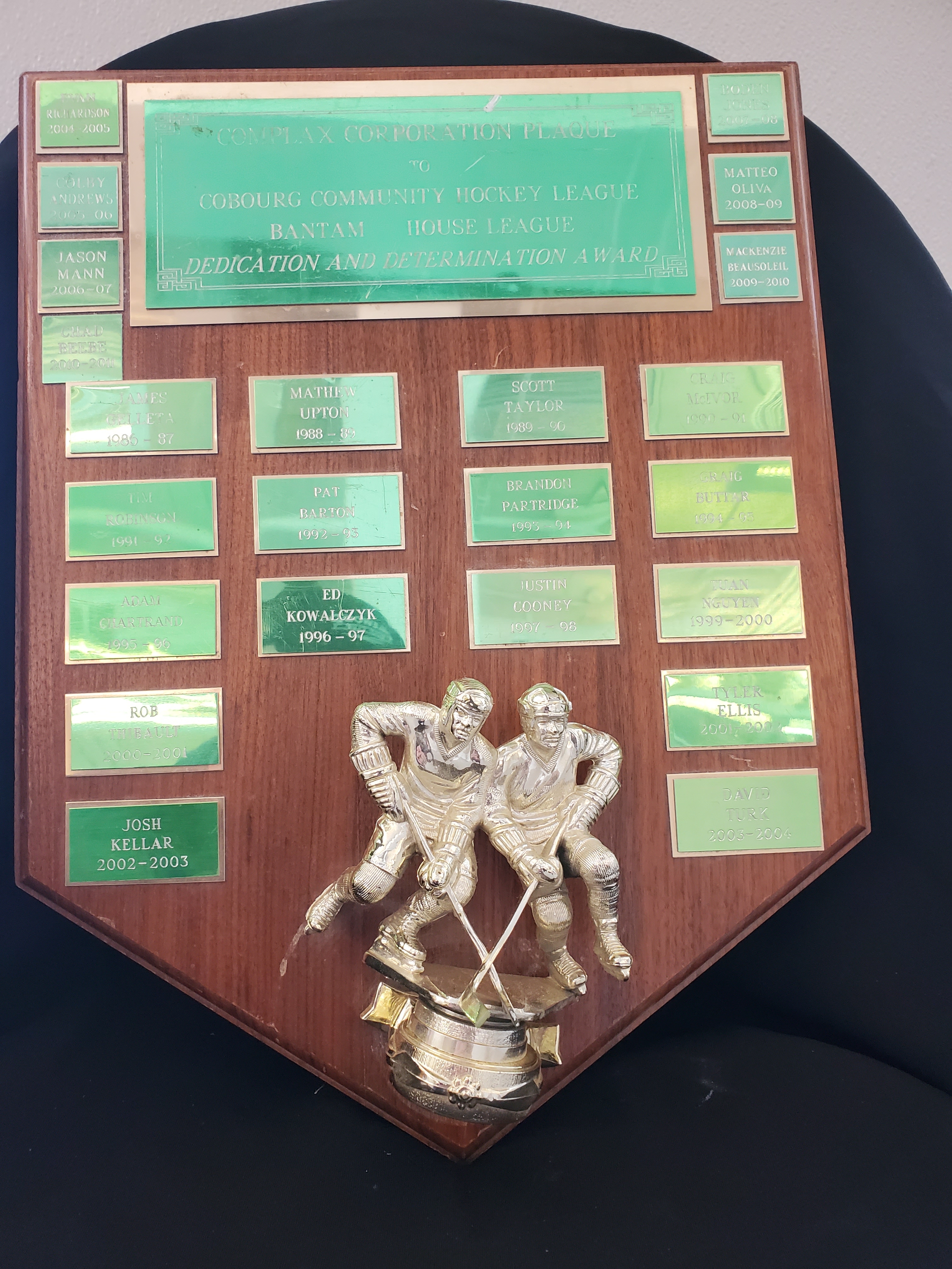 T&P-11 Dedication & Determination Plaque – Bantam House League