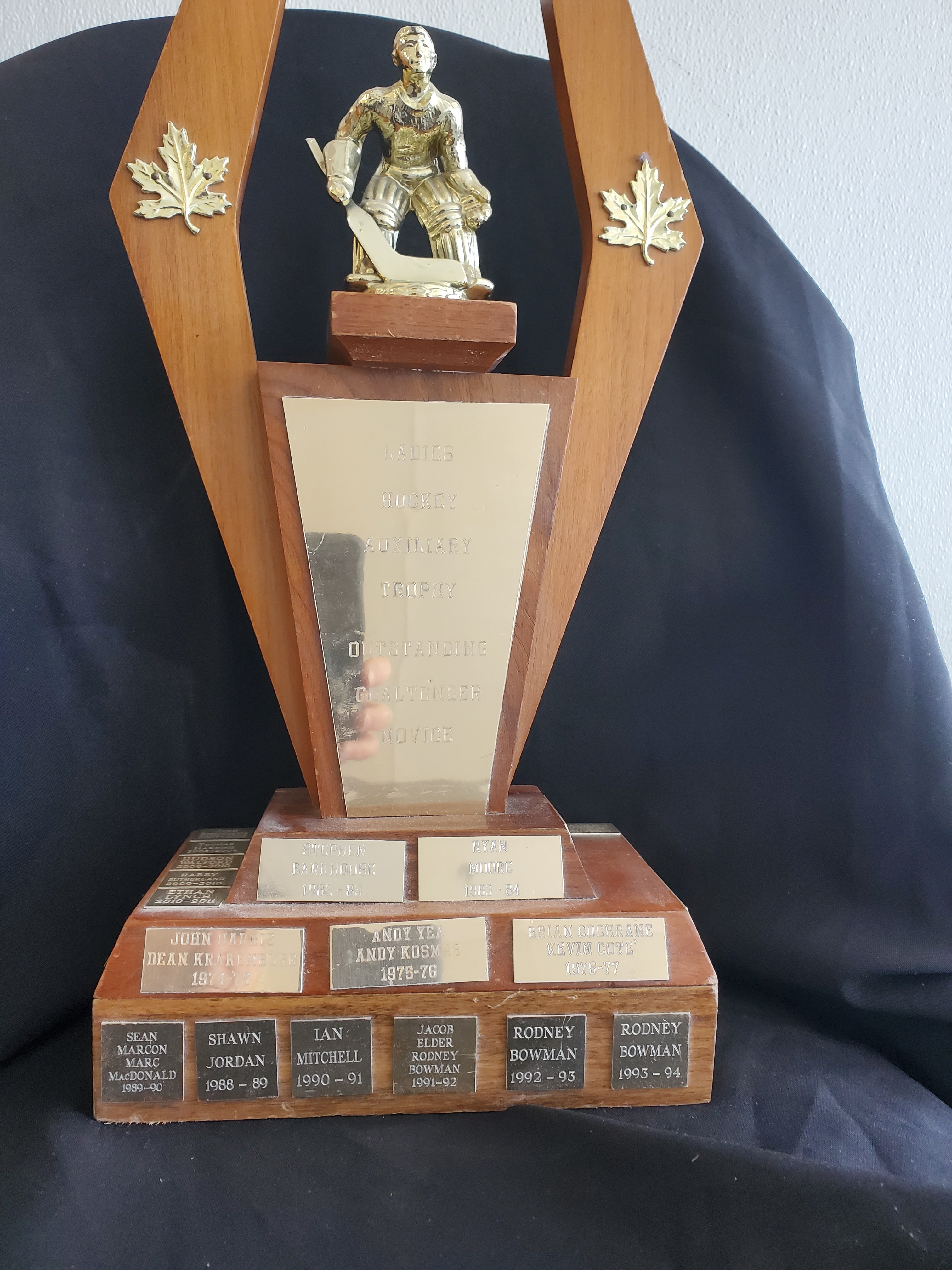 T&P-16 Ladies Hockey Auxiliary Trophy – Outstanding Goaltender – Novice