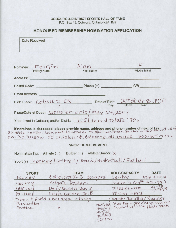 Inductee Application