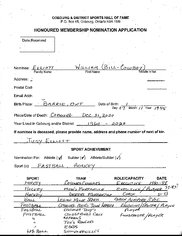 Inductee Application