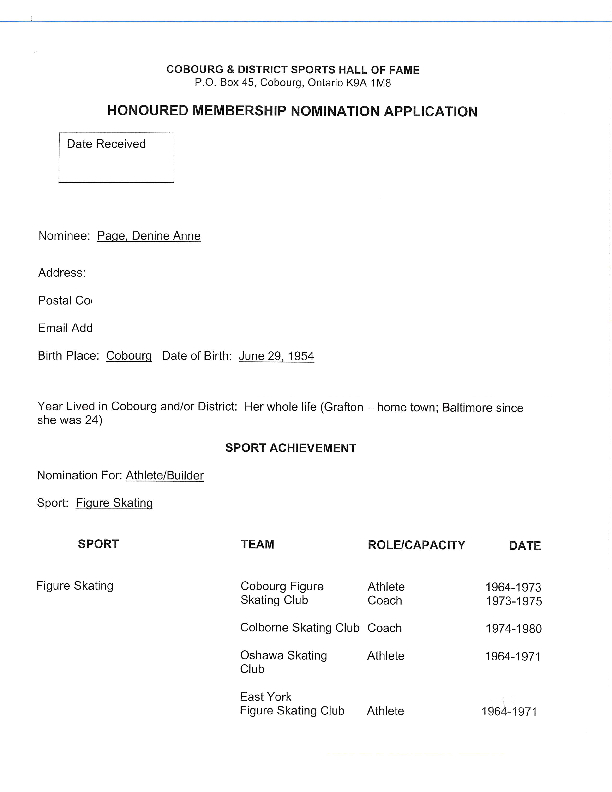 Inductee Application