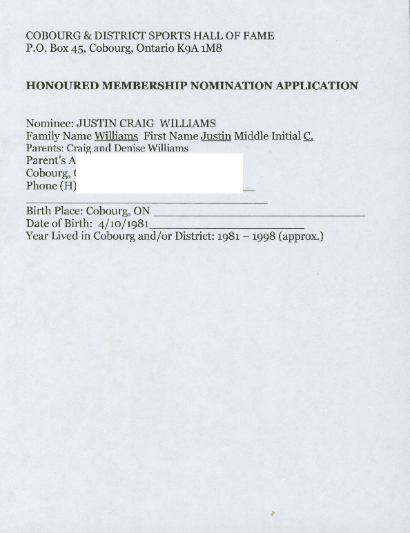 Inductee Application