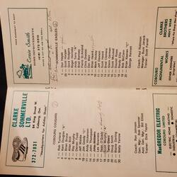 1984 Cobourg Cougar program vs Bowmanville