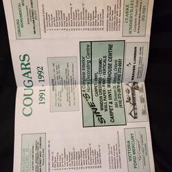 1991 Cobourg Cougar program vs Bowmanville