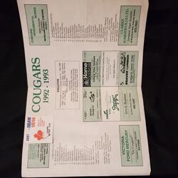 1993 Cobourg Cougars program vs Peterborough