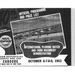 1953 program 1st International Plowing Match