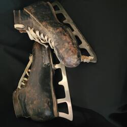 1965 Goalie skates w-Cobourg Cougars