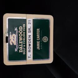 1999 Dalewood Golf 25th anniversary name tag