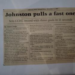 1993 Chris Johnston scores 3 goals in 21 seconds