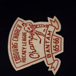 1966 Neil Cane crest 'Cobourg Church Hockey League Champs Bantam 1965-66'