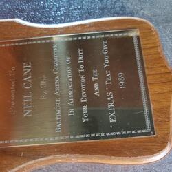 1989 Neil Cane plaque from Baltimore Arena Committee