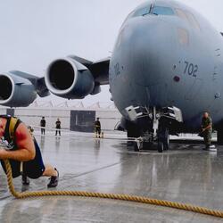 Kevin Fast pulling plane