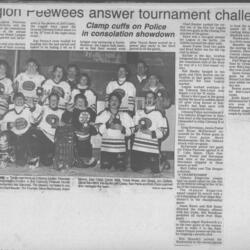 1988 Ken Petrie-Legion PeeWees win CCHL tourney consolation