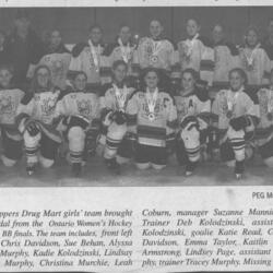 2002 Shoppers Drug Mart PeeWee Girls win OWHA silver