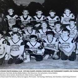 1970 Cobourg Legion Pirates Peewee baseball team photo