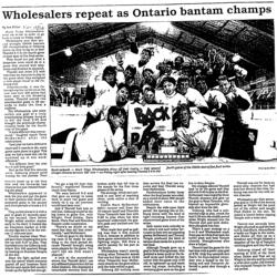 1992 Cobourg OMHA Champion Bantam news clip