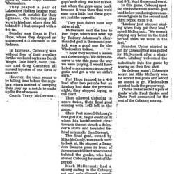 1992 Cobourg OMHA Champion Bantam news clip