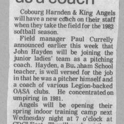 1982 Cobourg Angels