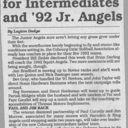 1992 Cobourg Junior Angels