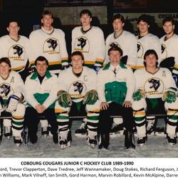 1990 Cobourg Cougars hockey team photo- Junior C