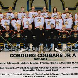 2003 Cobourg Cougars hockey team photo- Junior A