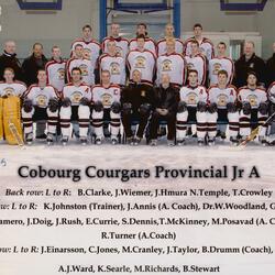 2005 Cobourg Cougars hockey team photo- Junior A