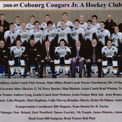 2009 Cobourg Cougars hockey team photo- Junior A