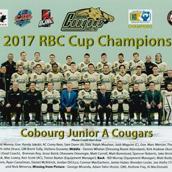 2017 Cobourg Cougars hockey team photo- Junior A