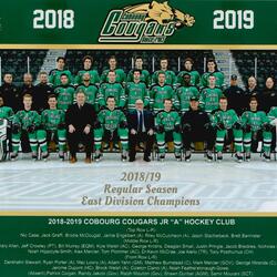 2019 Cobourg Cougars hockey team photo- Junior A