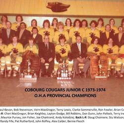 1973-74 Cobourg Cougars hockey team photo- junior C