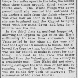 1888-07-31 Yacht Racing - Rochester D C