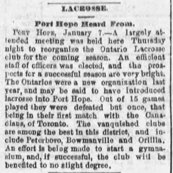 1892-01-09 Lacrosse -Port Hope -Montreal Gazette