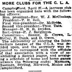 1900-04-30 Lacrosse -Campellford organizing Lacrosse Club