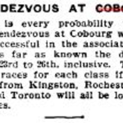 1900-07-07 Yacht Racing -Successful rendezvous at Cobourg expected