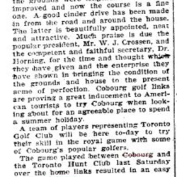 1900-07-14 Golf -Cobourg vs Toronto