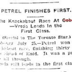 1900-07-25 Yacht Racing -Cobourg Rendezvous Race Results