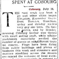 1900-07-28 Yacht Racing -Cobourg ready for Rendezvous