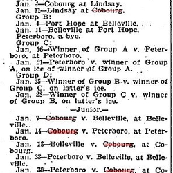 1900-12-21 Hockey -Intermediates set Schedule