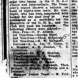 1911-10-27 Hockey - Junior-Intermediate organize