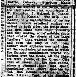 1912-02-02 Curling -Cobourg vs Scotland