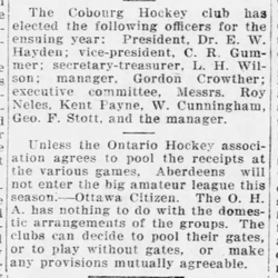 1915-12-01 Hockey - Cobourg Exec -Windsor Star