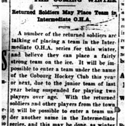 1918-11-01 Hockey - Intermediates