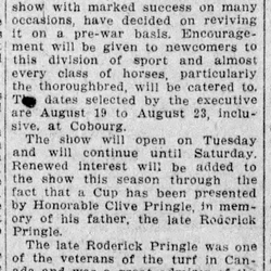 1919-08-06 Horses -Cobourg Horse Show -Pringle Cup -Montreal Gazette