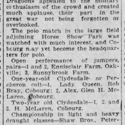 1919-08-21 Horses -Cobourg Horse Show -Day 2 -Montreal Gazette