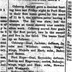 1921-01-20 Hockey -Juniors vs Port Hope