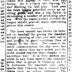 1921-05-05 Baseball -Town League